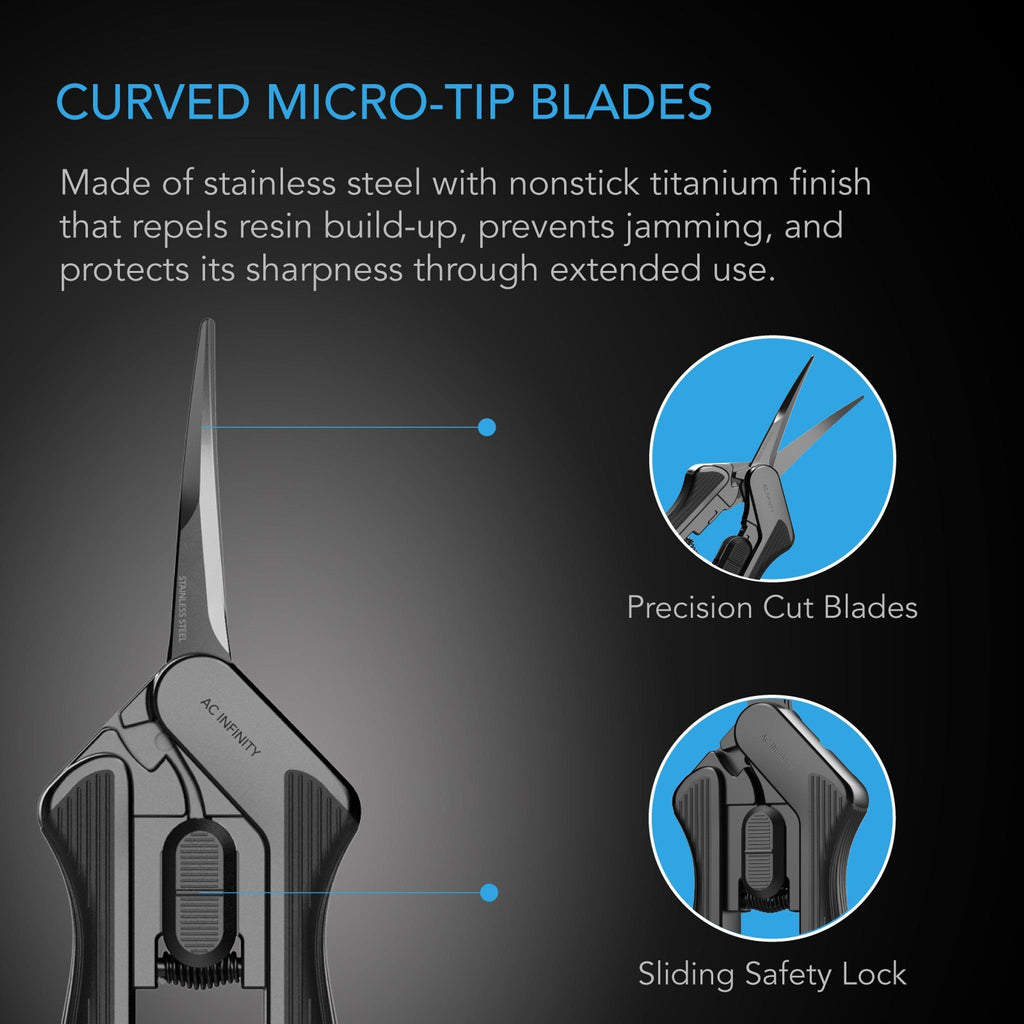 AC Infinity 6.6" Curved Stainless Steel Pruning Shear - 2 Pack