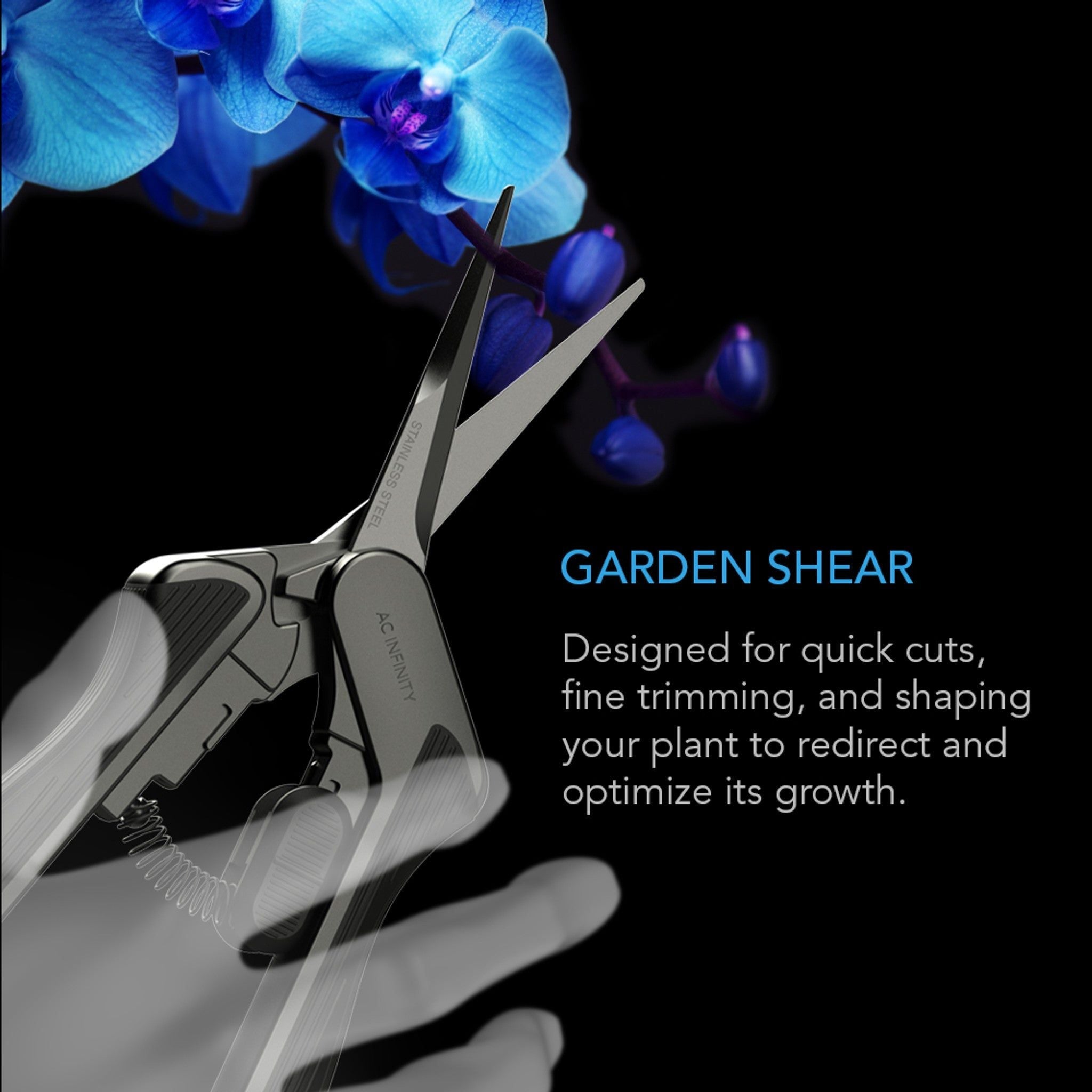 AC Infinity 6.6" Straight Stainless Steel Pruning Shear